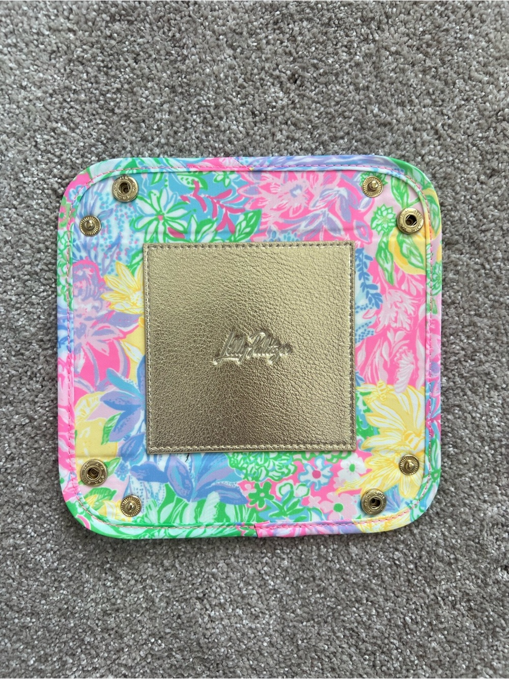 Lilly Pulitzer Multicolor Floral Tray with Gold Center